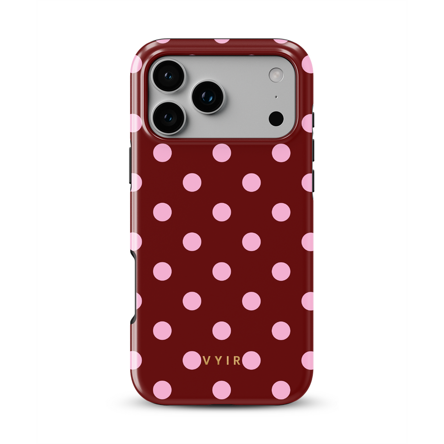 Classic Polka Dots, Burgunderrot - Tough MagSafe iPhone Hülle