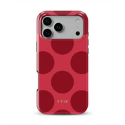 Large Polka Dots, Crimson Red - Shockproof Phone Case - VYIR
