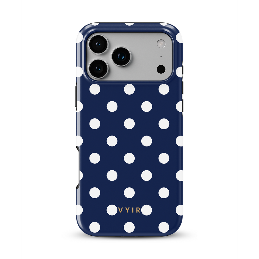 Classic Polka Dots, Old Money Blau - Tough MagSafe iPhone Hülle