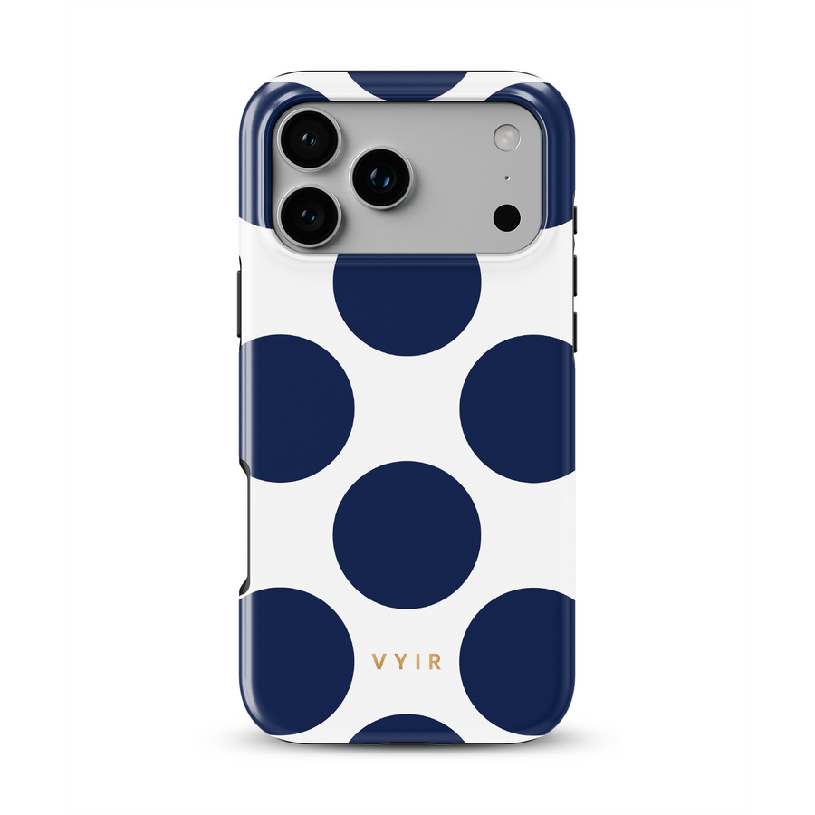 Large Polka Dots, Old Money Blue - Tough Handyhülle