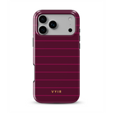 Horizontal Stripes, Merlot - Tough MagSafe iPhone Handyhülle