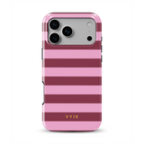 Horizontal Stripes, Candy Pink - Tough MagSafe iPhone Handyhülle