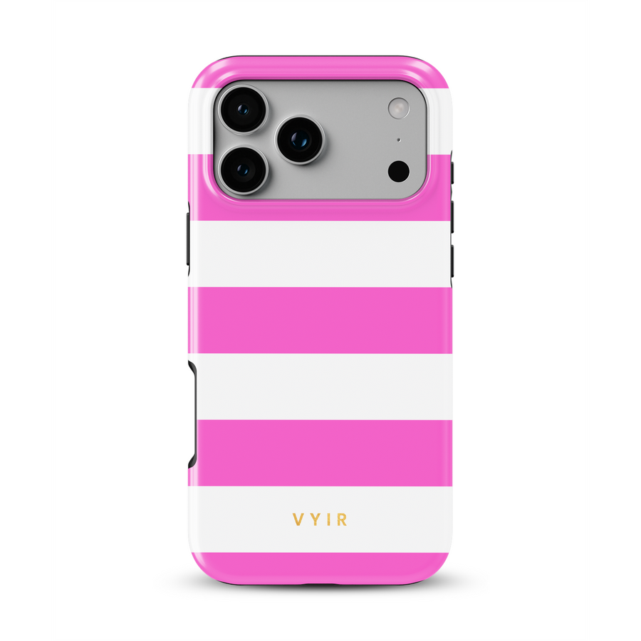 Horizontal Stripes, Fashion Pink - Tough MagSafe iPhone-Handyhülle