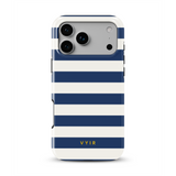 Horizontal Stripes, Old Money Blue - Tough MagSafe iPhone Handyhülle