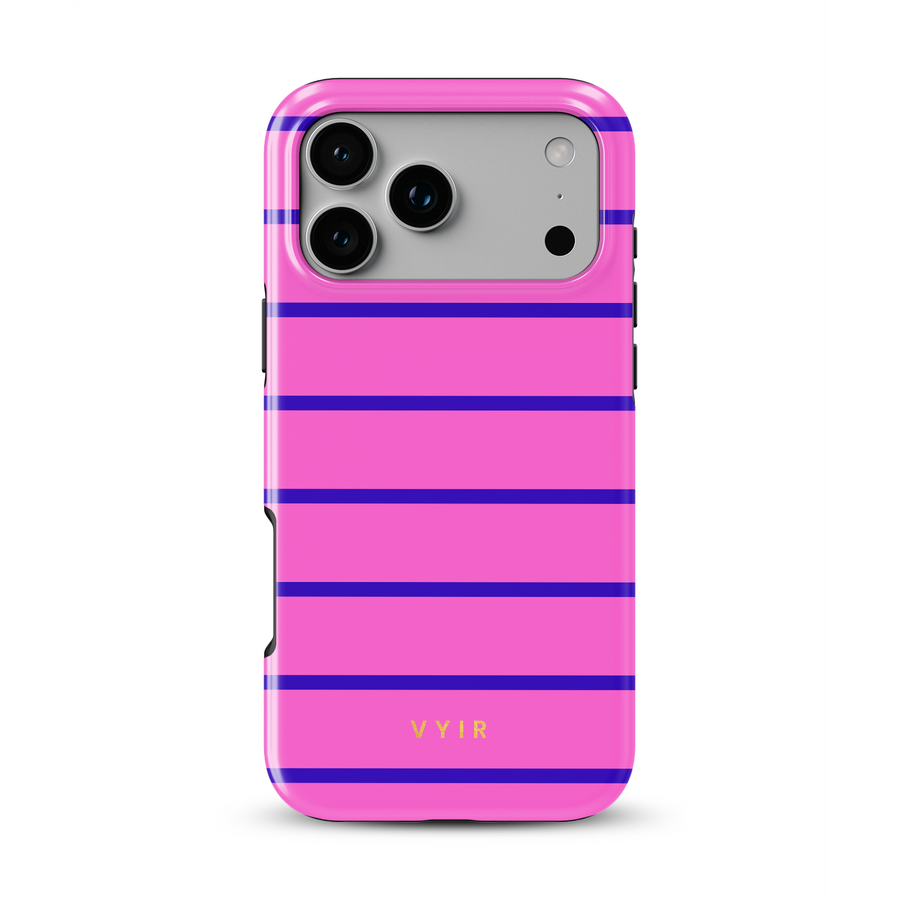 Horizontal Stripes, Pink Curtains - Tough MagSafe iPhone Handyhülle