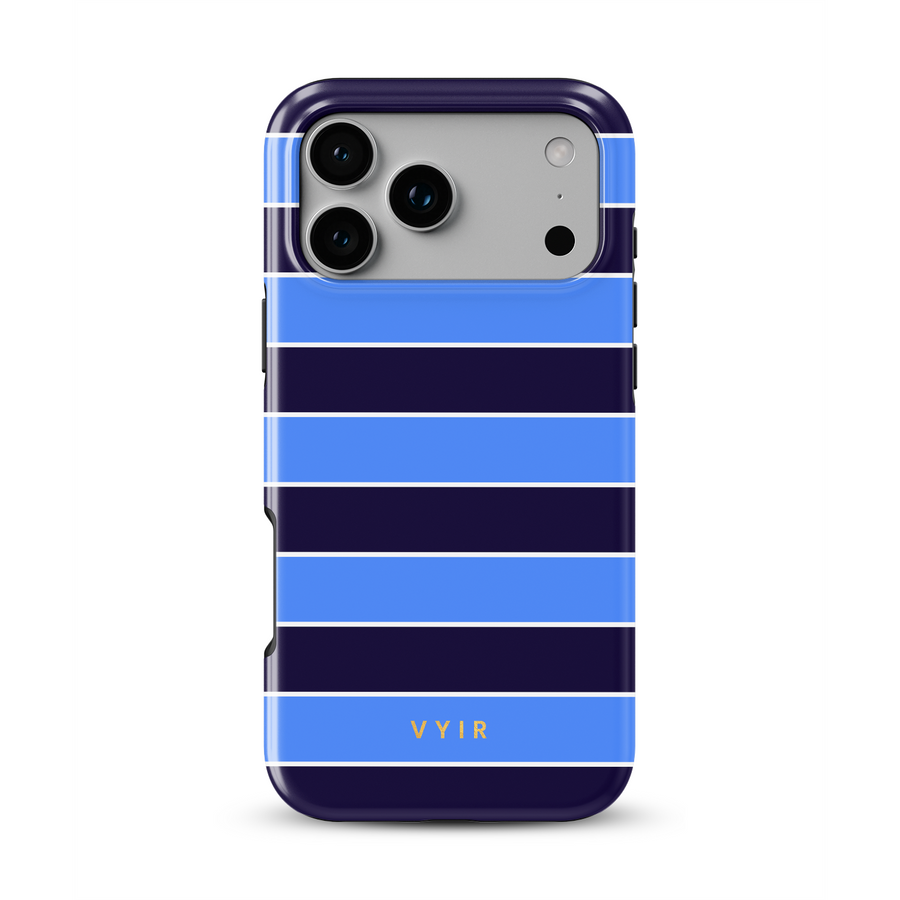 Horizontal Stripes, Rivoli Blue - Tough MagSafe iPhone Handyhülle