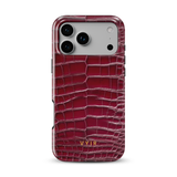 Croc Leather Print Burgundy - Tough MagSafe iPhone-Hülle