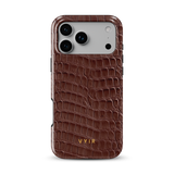 Croc Leather Print Mocha - Tough MagSafe iPhone-Hülle