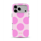 Large Polka Dots, Sprudelrosa - Tough MagSafe iPhone-Hülle