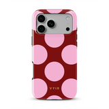 Large Polka Dots, Burgundy Pink - Tough MagSafe iPhone-Hülle