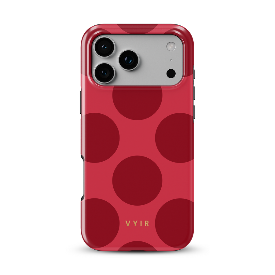 Large Polka Dots, Karmesinrot - Tough MagSafe iPhone-Hülle