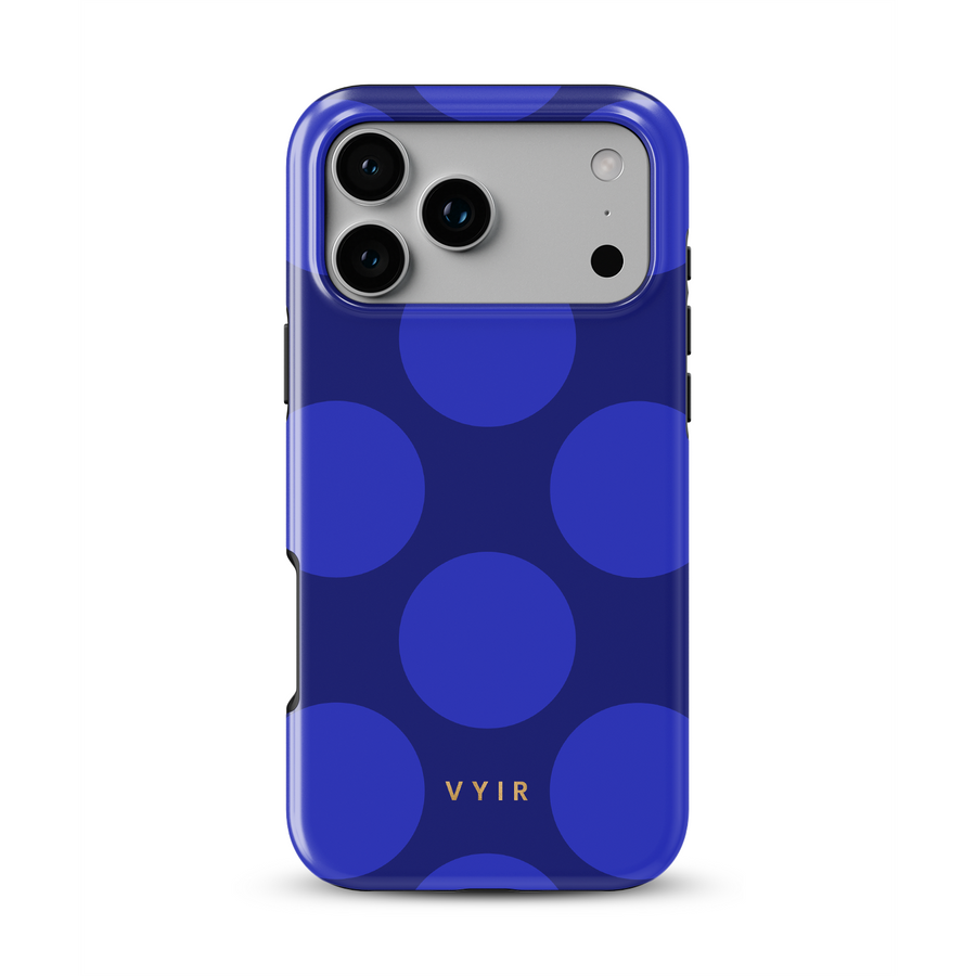 Large Polka Dots, Indigoblau - Tough MagSafe iPhone-Hülle