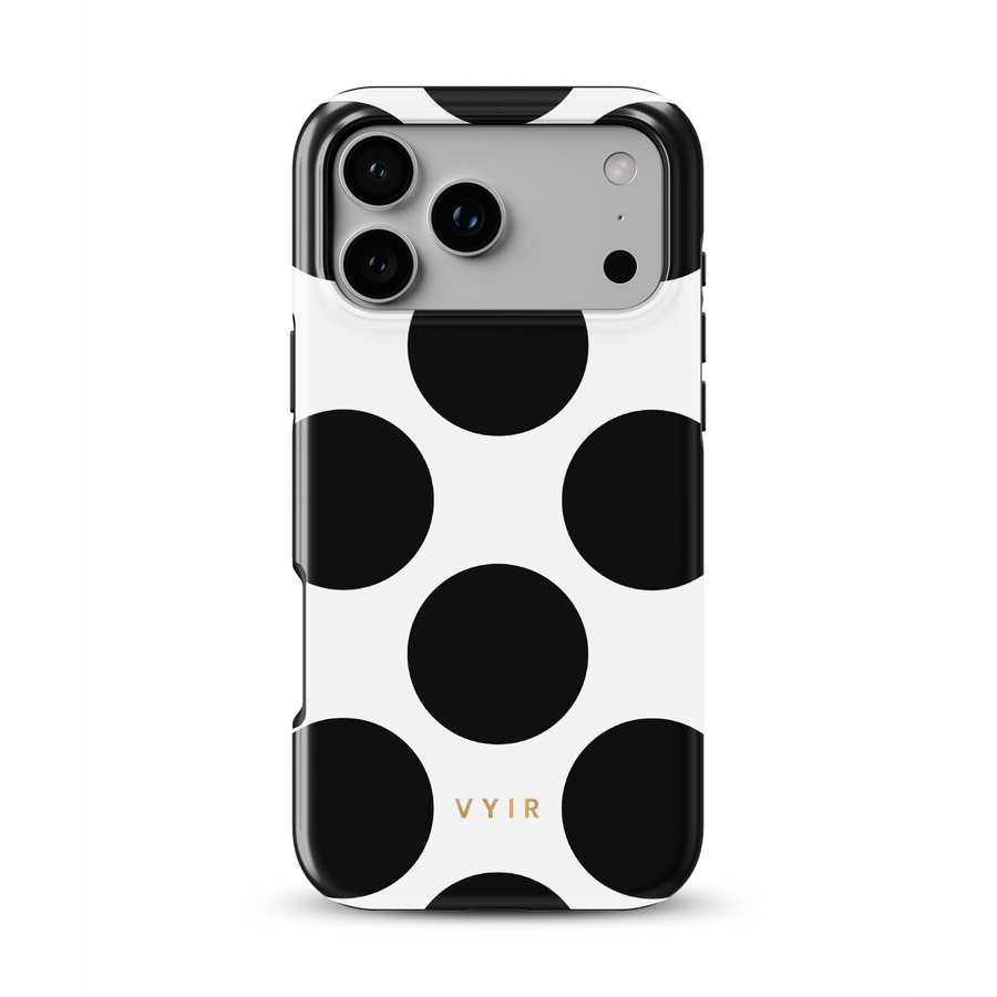 Large Polka Dots, Mono Black - Tough MagSafe iPhone-Hülle