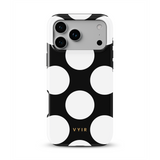 Large Polka Dots, Black Sparkle - Tough MagSafe iPhone-Hülle
