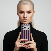 Luxe Stripes, Plum - Shockproof Phone Case - VYIR