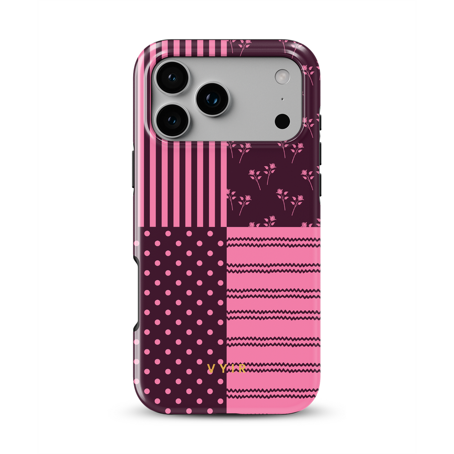 VYIR Signature 4-Checker, Burgundy - Tough MagSafe iPhone-Hülle