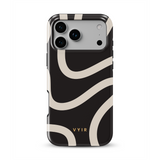 Swirl Lines, Schwarz und Beige - Tough MagSafe iPhone-Hülle