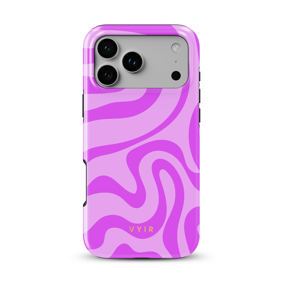 Swirl Lines, Hellrosa - Robuste MagSafe-Handyhülle für iPhone