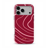 Swirl Lines, Pink & Rot - Robuste MagSafe-Handyhülle für iPhone