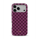 Tiny Checker, Burgundy - Tough MagSafe iPhone-Handyhülle