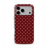 Tiny Polka Dots, Burgunderrot - Tough MagSafe iPhone-Hülle