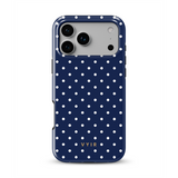 Tiny Polka Dots, Marineblau - Tough MagSafe iPhone-Hülle