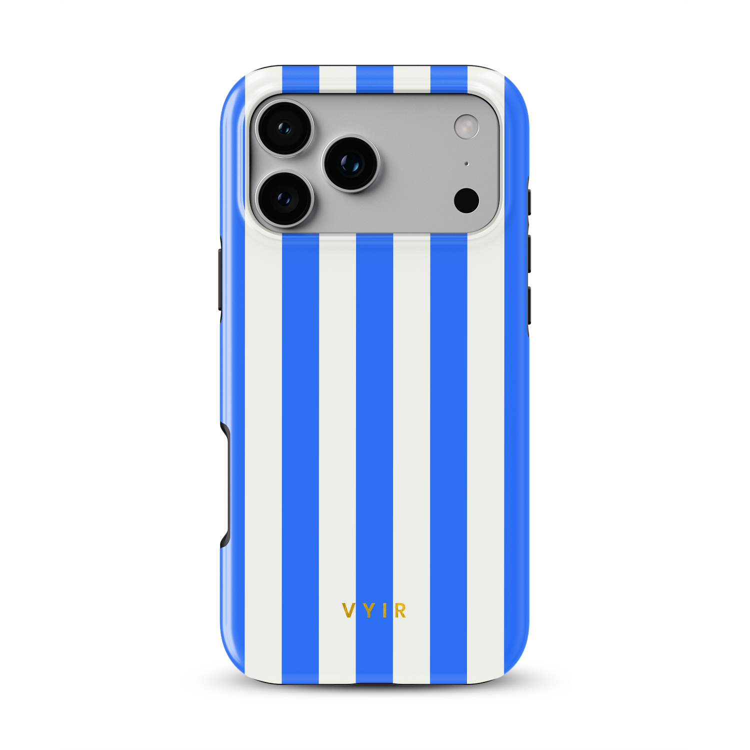 Vertical Stripes, Riviera Blue - Shockproof Phone Case - VYIR