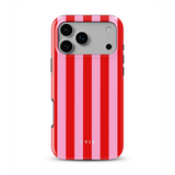 Vertical Stripes, Red Blush - Tough MagSafe iPhone Handyhülle
