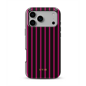 Vertical Stripes, Wine Red - Shockproof Phone Case - VYIR