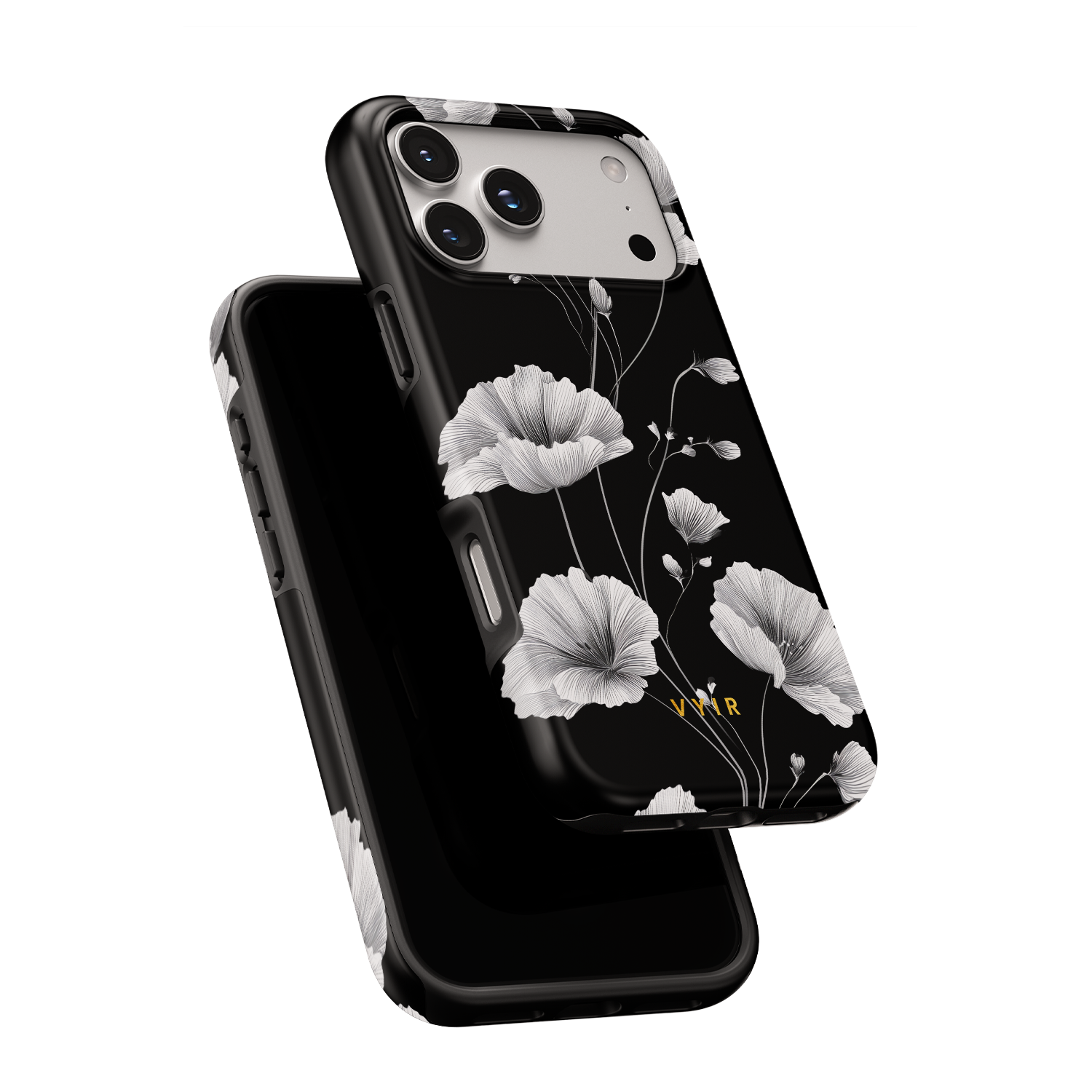 Elegant Inked Blossoms - Shockproof Phone Case - VYIR