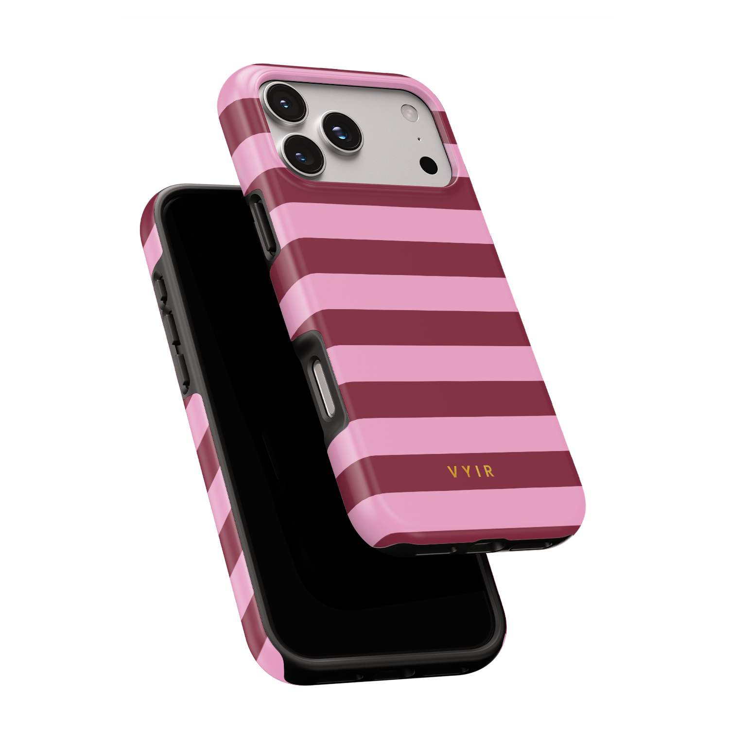 Horizontal Stripes, Candy Pink - Shockproof Phone Case - VYIR