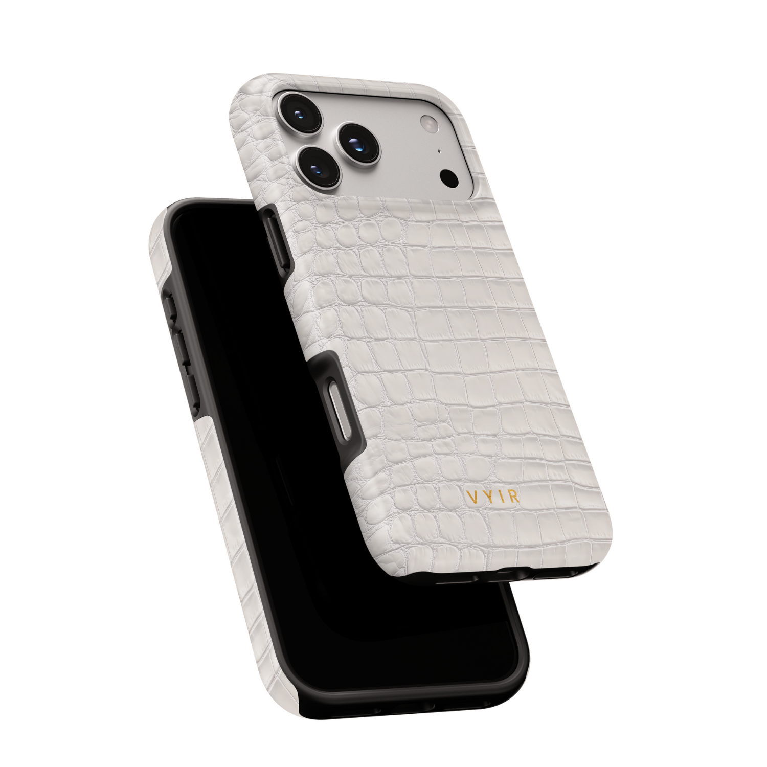 Croc Leather Print White - Shockproof MagSafe iPhone Case - VYIR