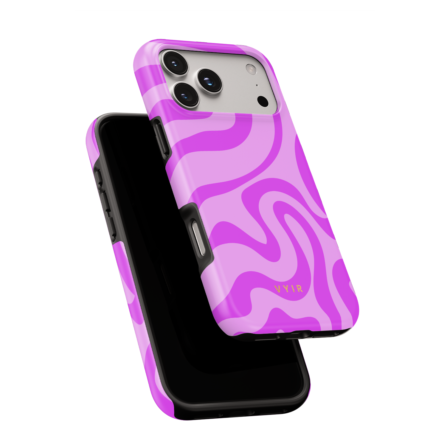 Swirl Lines, Light Pink - Shockproof Phone Case - VYIR