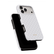 Tiny Polka Dots, Pearl White - Shockproof Phone Case - VYIR