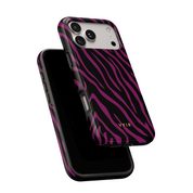 Zebra Luxe, Burgundy - Shockproof Phone Case - VYIR