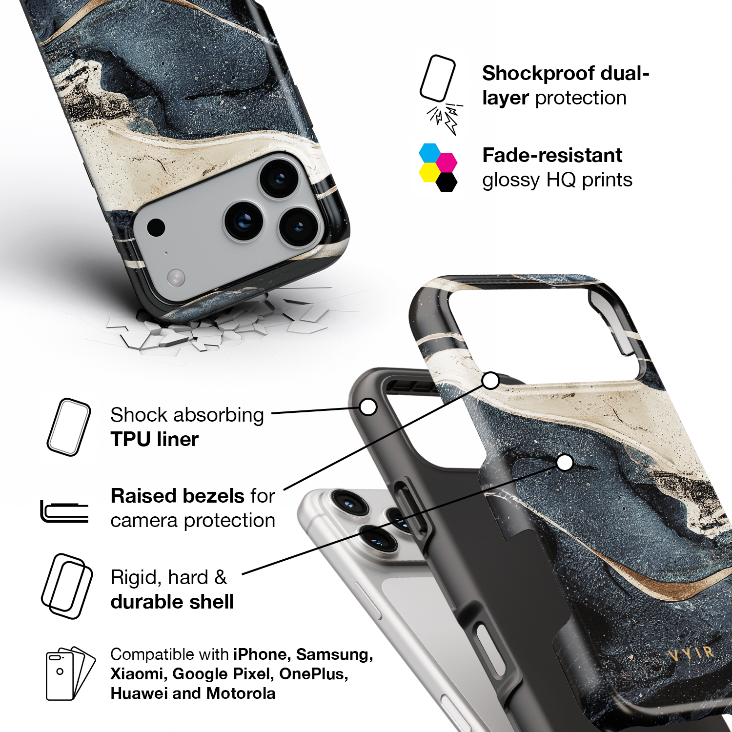 Midnight Opal - Shockproof Phone Case - VYIR