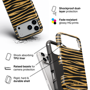 Zebra Gleam Gold - Shockproof Phone Case - VYIR