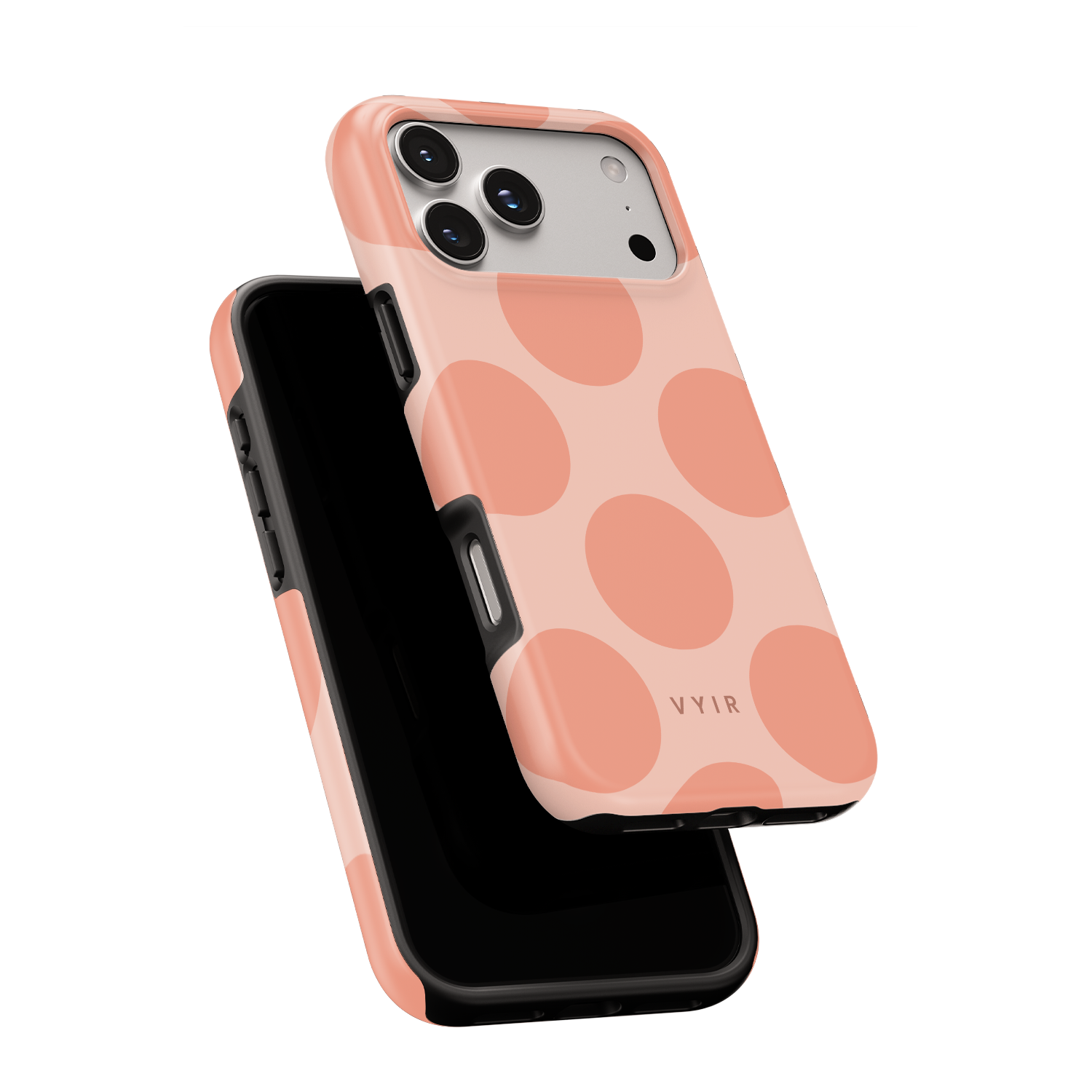 Big Polka Dots, Peach Pop - Shockproof iPhone Case - VYIR