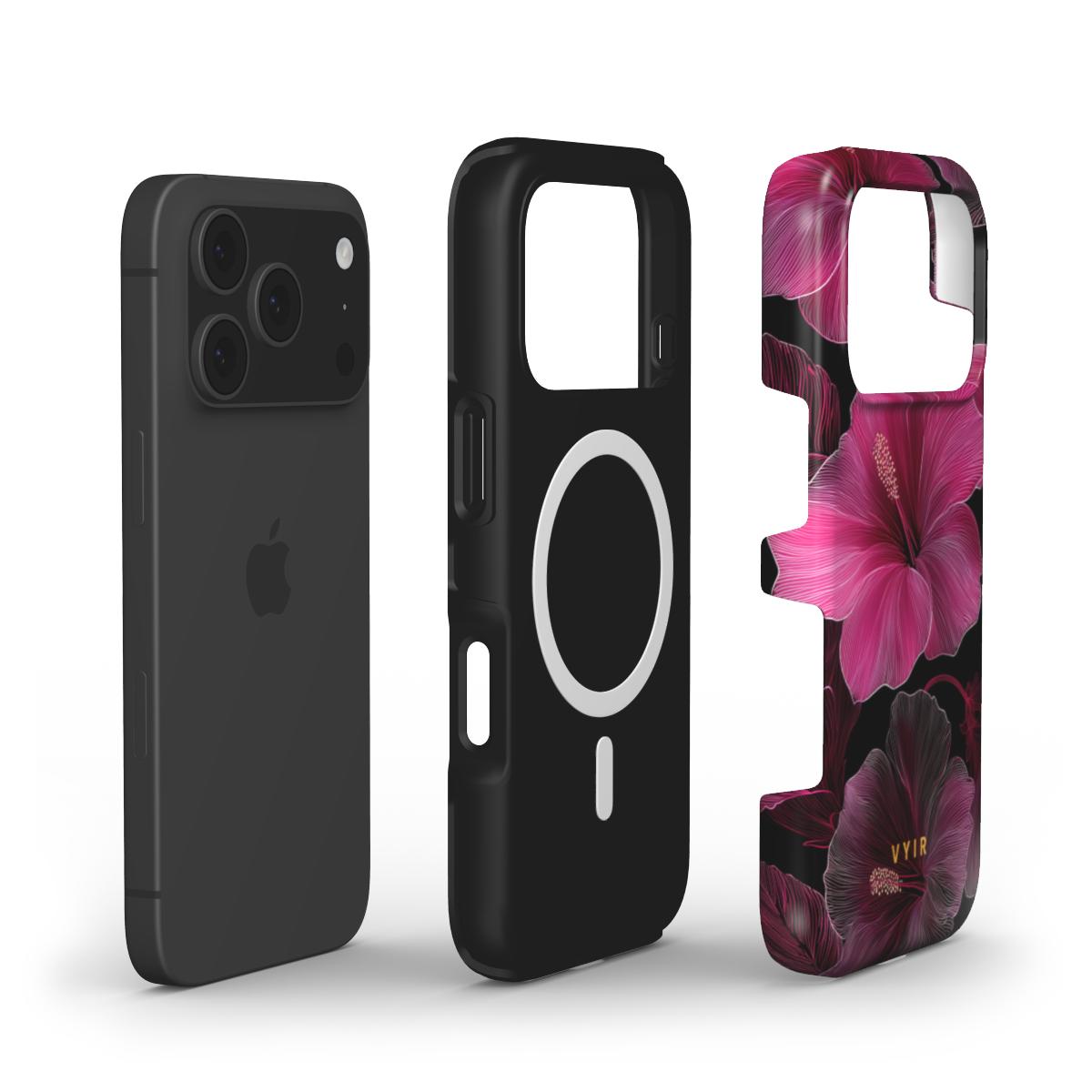 Midnight Hibiscus - Shockproof MagSafe iPhone Case - VYIR