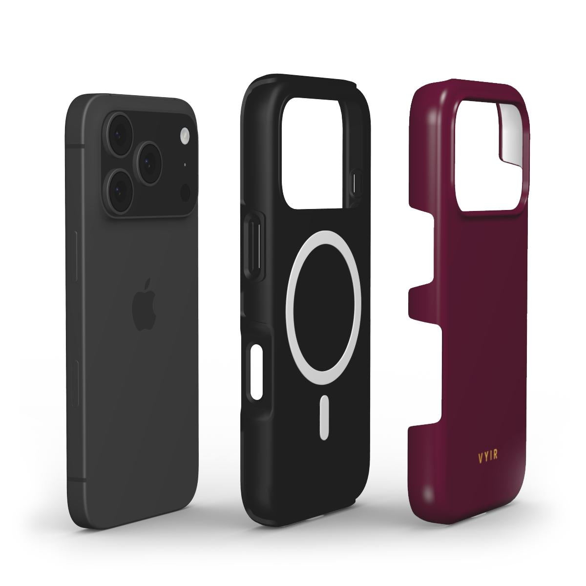 VYIR Signature Solid Colors, Burgundy - Shockproof MagSafe iPhone Case - VYIR