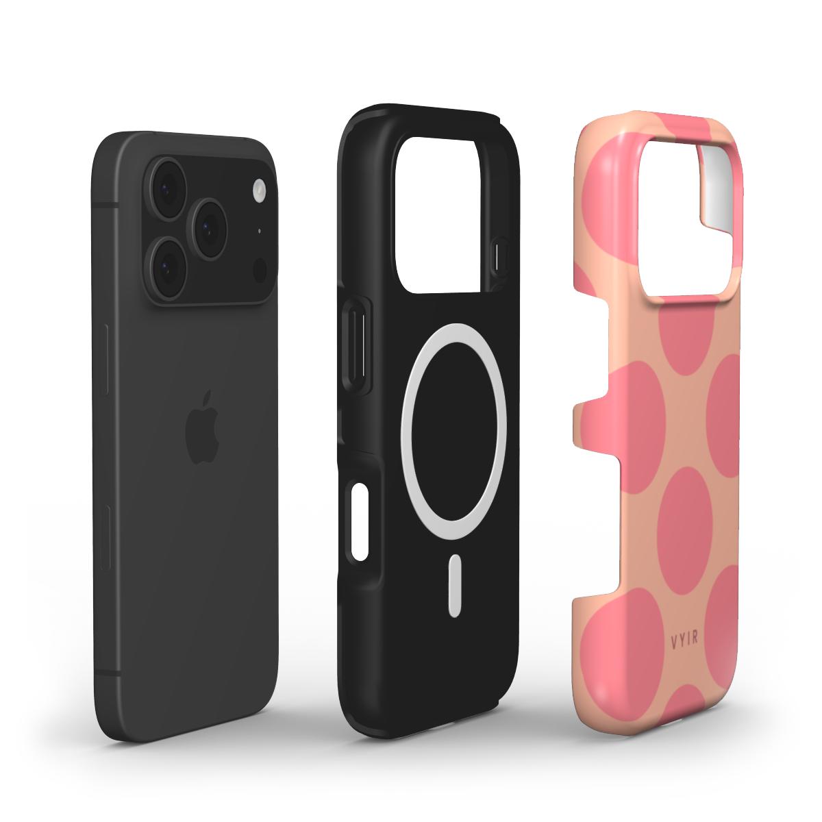 Big Polka Dots, Melon - Shockproof MagSafe iPhone Case - VYIR
